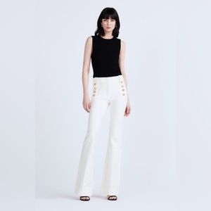 Derek Lam 10 Crosby Robertson Flare Trousers in Soft White Size 8